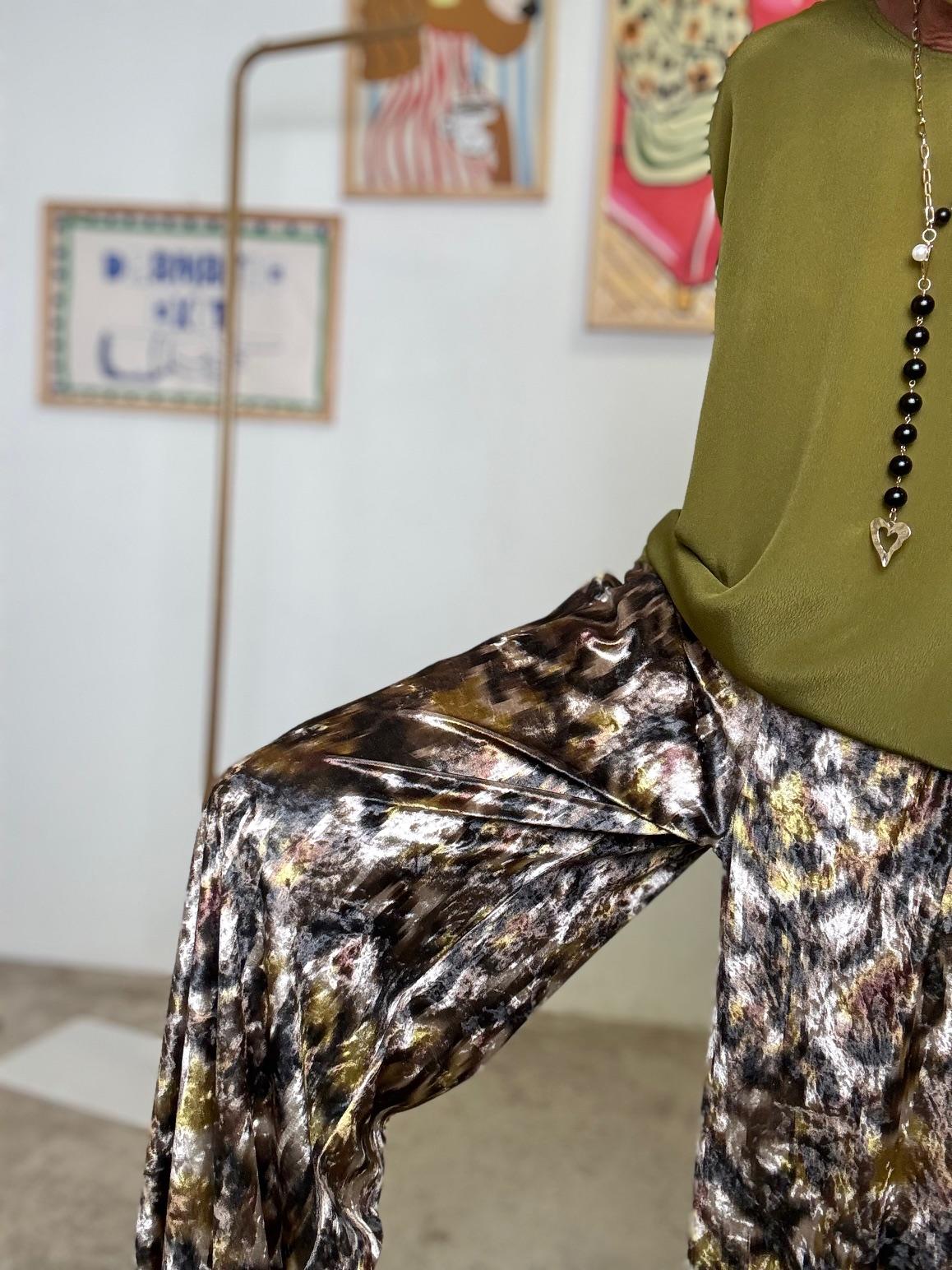 DEJA VU - Pantalone ampio fantasia  morbidezza da indossare A25IS203/ FANTASIA DEJA VU 