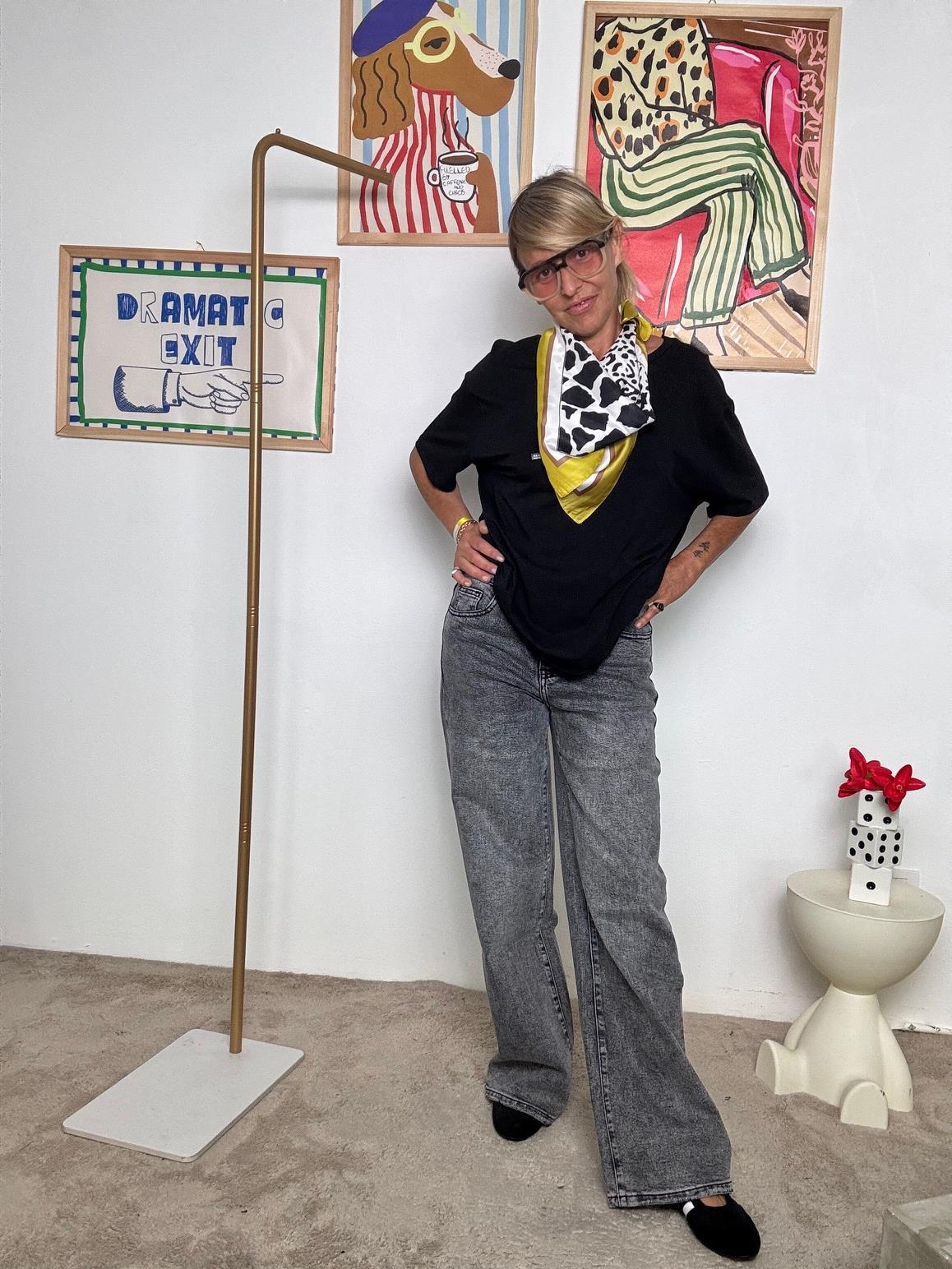 DEJA VU - Jeans donna a gamba dritta con risvolto  Pratici, cool, senza sforzo GRIGIO A25S0203/ GRIGIO DEJA VU 