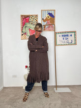 FEMALE - Cardigan lungo donna con frange  stile casual chic e originale moro L5M253/ MORO FEMALE 