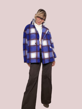 FEMALE - Cappotto Winter Check 9824/ VIOLA FANTA FEMALE 