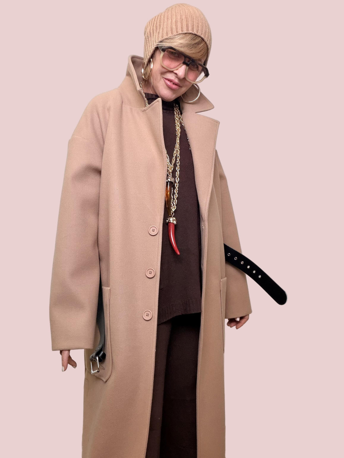 DEJA VU- Cappotto Lungo Soft  Linee pulite, stile senza sforzo A25SG608/ BEIGE DEJA VU 