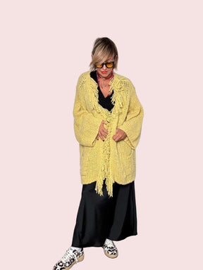 deja vu - Cardigan maxi effetto cocoon  Abbraccio di stile GIALLO A25SS602/ GIALLO DEJA VU 