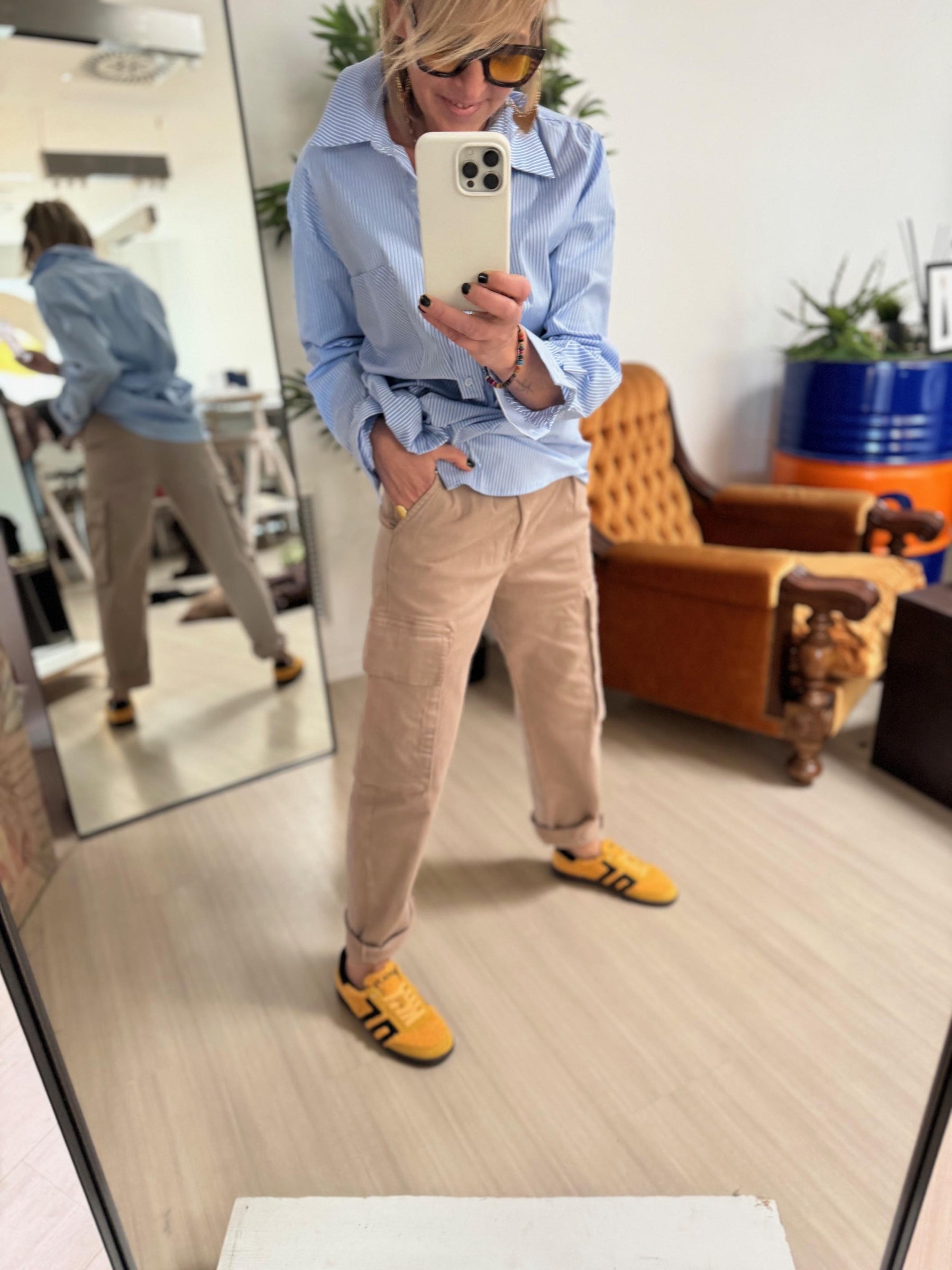 FEMALE - CARGO COTONE DETTAGLIO NASTRO - FANGO PT151316D / FANGO FEMALE 