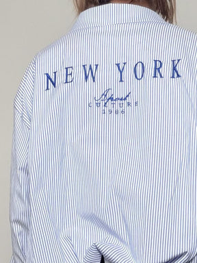 FEMALE - Camicia New York Stripes  fresca, oversize e super urbana 19381-1/ MINI CELESTE FEMALE 