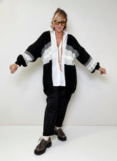 FEMALE - CARDIGAN SOFT STRIPES NERO 6505/ NERO FEMALE 