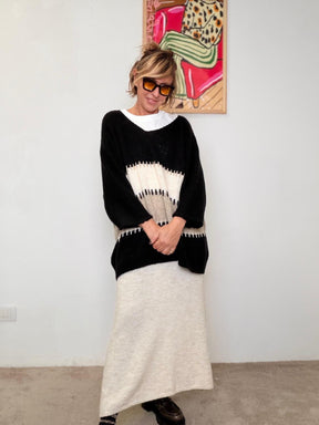 FEMALE - Maglia Over a Fasce Neutre L15M017/ NERO FEMALE 