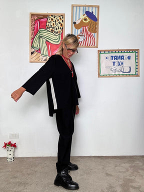 DEJA VU - Maglia donna in bengalina  comfort e stile NERO A25FL404/ NERO DEJA VU 