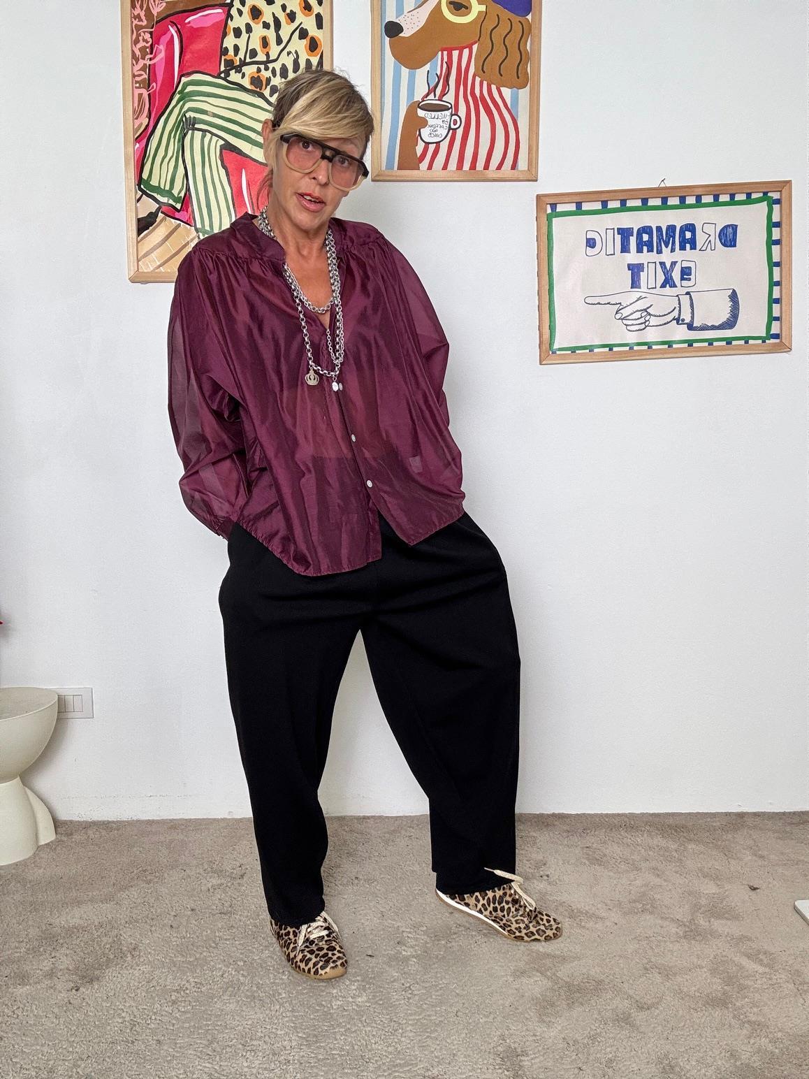 FEMALE - Pantaloni neri donna a gamba larga  eleganti, comodi e versatili BS0793/ NERO FEMALE 