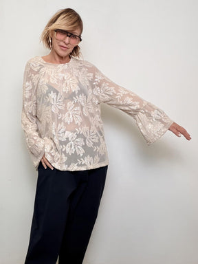 DEJA VU - BLUSA RICAMATA A25LU105/ ORO DEJA VU 