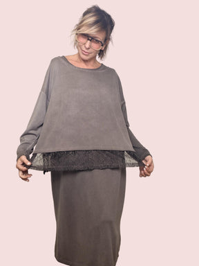 DEJA VU - Completo 2 pezzi Cocoon Layer (abito + maglia) A25RH705/ MORO DEJA VU 