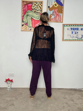 SUSY STAR - Maglia in pizzo: eleganza romantica e femminilità senza tempo nero ST250908/ NERO SUSY STAR 