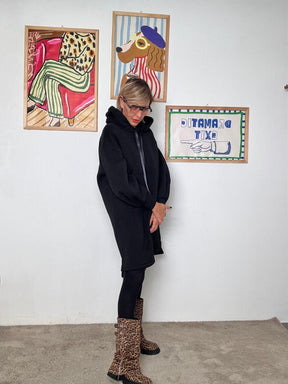 FEMALE - Abito felpa con cappuccio  Comfort & Cool Mood NERO R5662/ NERO FEMALE 