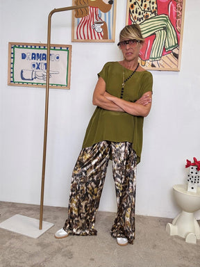DEJA VU - Pantalone ampio fantasia  morbidezza da indossare A25IS203/ FANTASIA DEJA VU 