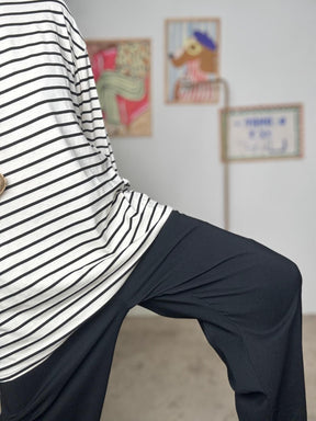 DEJA VU-  Pantaloni in bengalina  comfort, stile e versatilità in un solo capo A25UN203/ NERO DEJA VU 