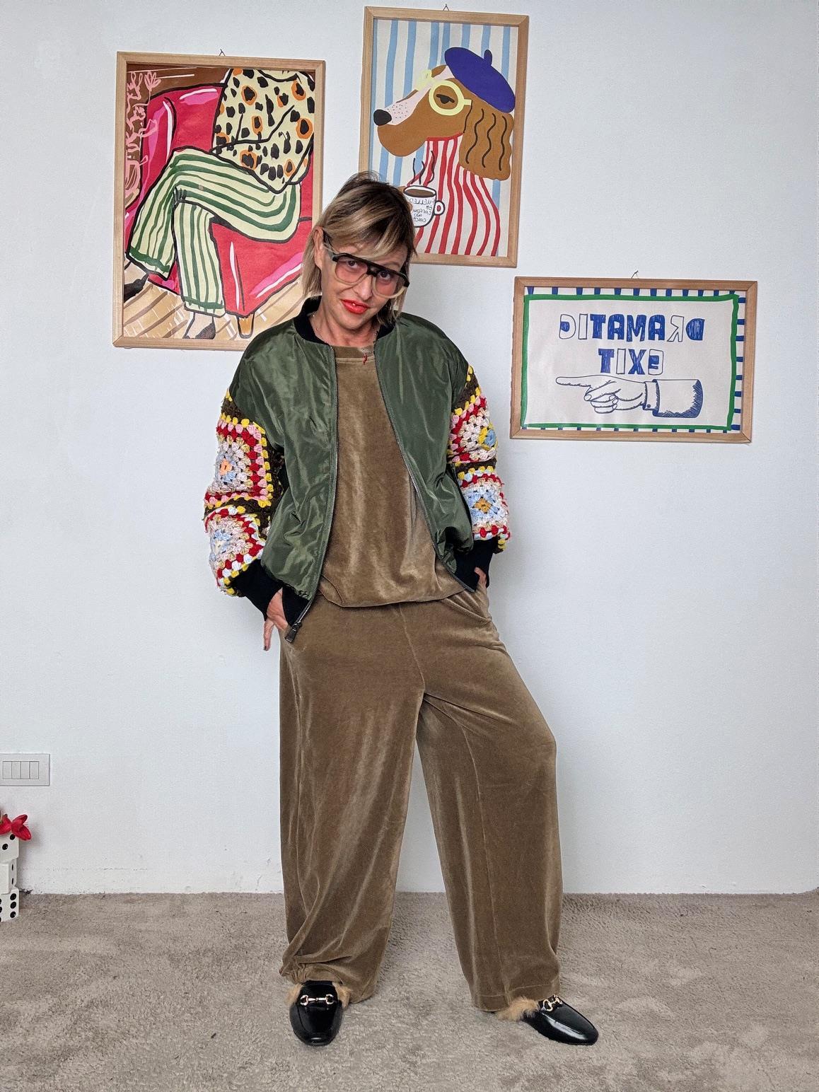 SUSY MIX - Bomber con maniche alluncinetto  Urban & Handmade Style S3069 VARIANTE 2 SUSY MIX 