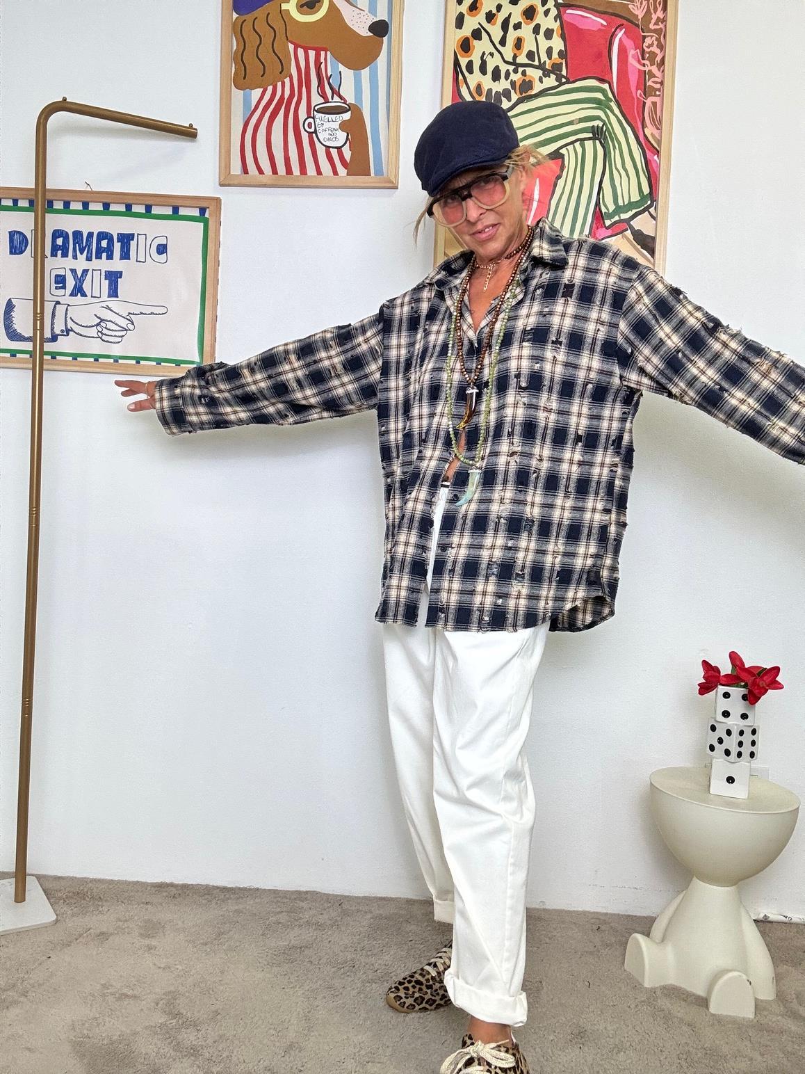 DEJA VU - Camicia over a quadri  Grunge rivisitato, comfort garantito A25AN113/ SCOZZESE BLU DEJA VU 