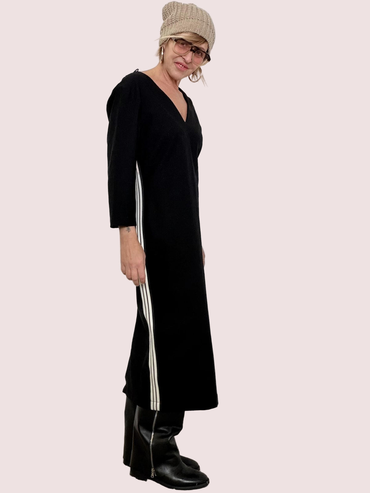 DEJA VU - Abito lungo donna in bengalina  comodo ed elegante NERO A25SG704/ NERO DEJA VU 