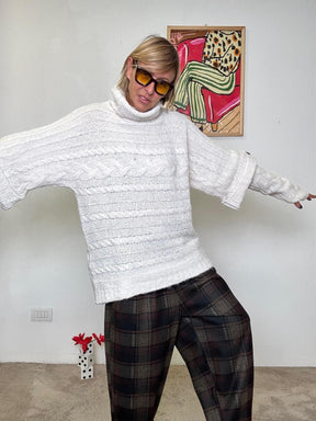 SUSY STAR - MAGLIA CON MANICOTTI LATTE ST3WM221 LATTE SUSY STAR 