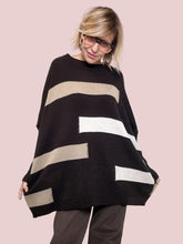 FEMALE - MAGLIA OVER FANTASIA GEOMETRICA  ARTE ADDOSSO, COMFORT GARANTITO 8056/ MORO FEMALE 