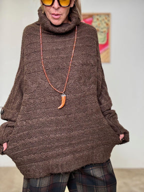 SUSY STAR - MAGLIA CON MANICOTTI MORO ST3WM221 MORO SUSY STAR 