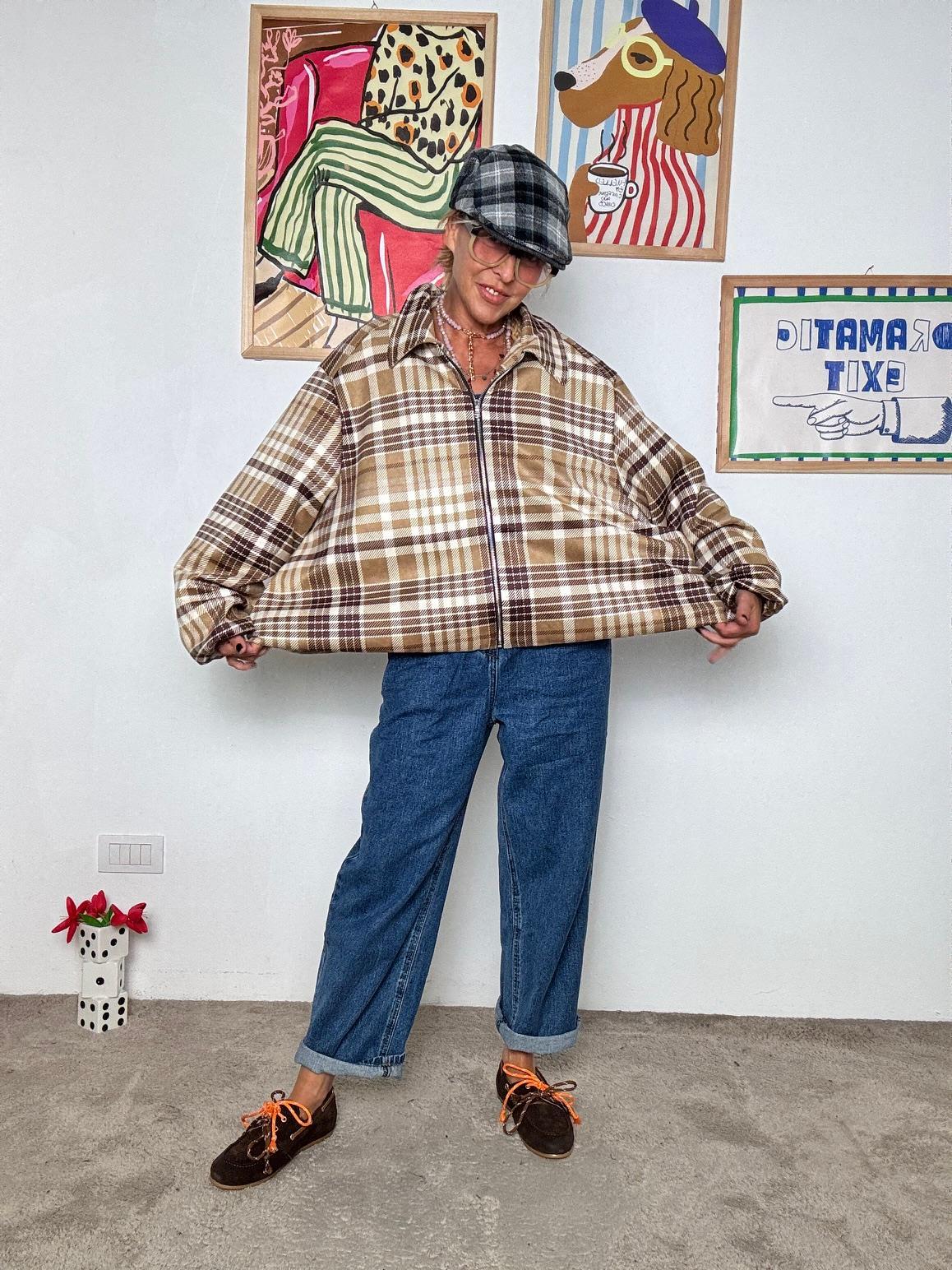 FEMALE - Camicia Giacca a Quadri Oversize NV180/ BEIGE FEMALE 