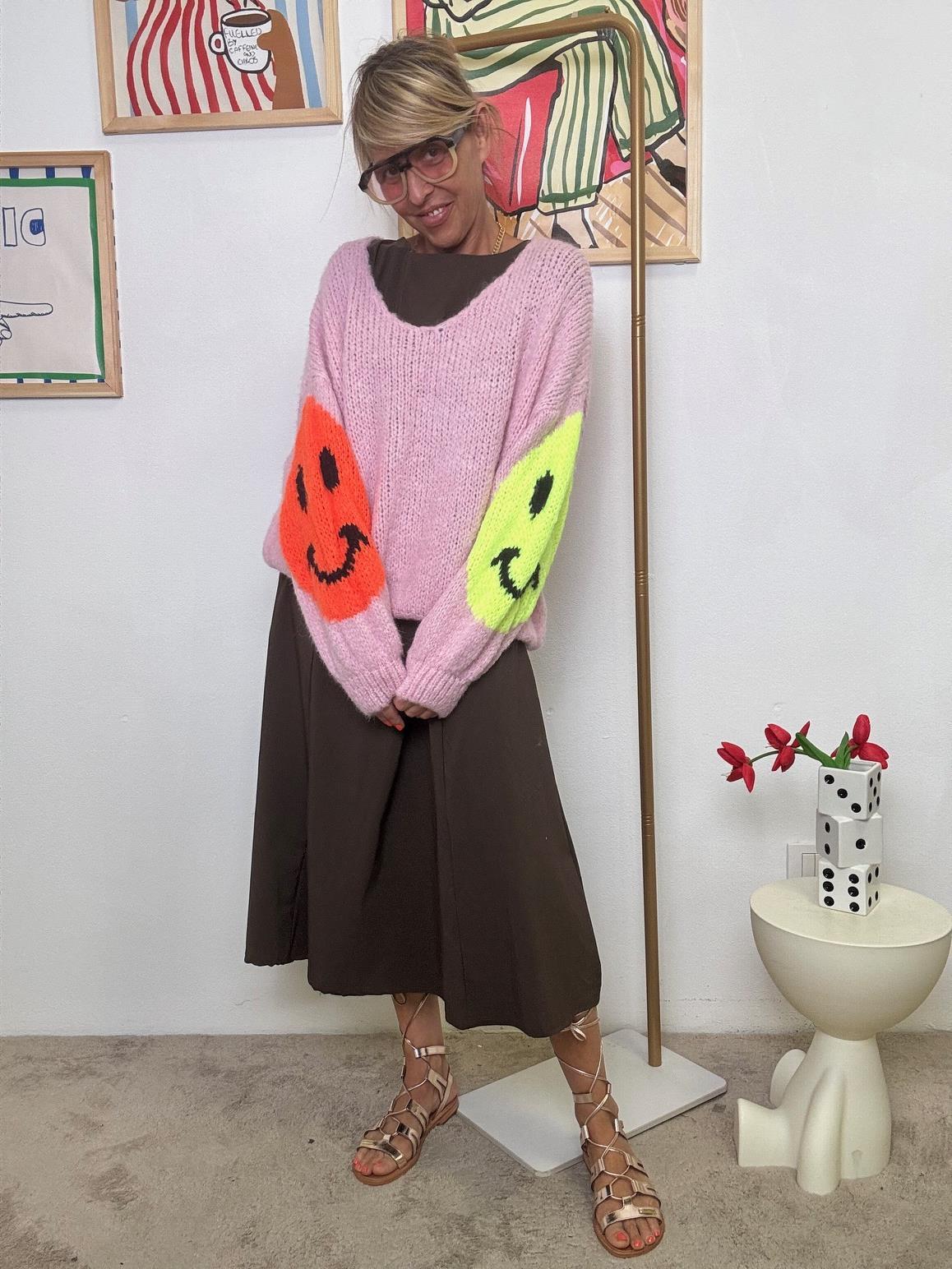 FEMALE - Maglione Oversize Happy Mood  Perché la Moda è un Gioco ROSA CM1632-SMILE/ ROSA FEMALE 