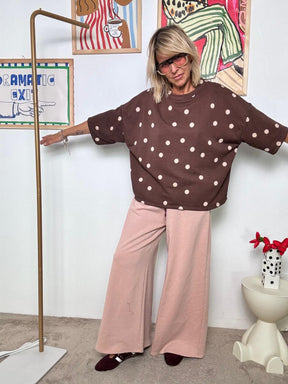 FEMALE - Felpa Oversize "Dot Power"  Stile comodo con personalità MORO H1416/ MORO FEMALE 