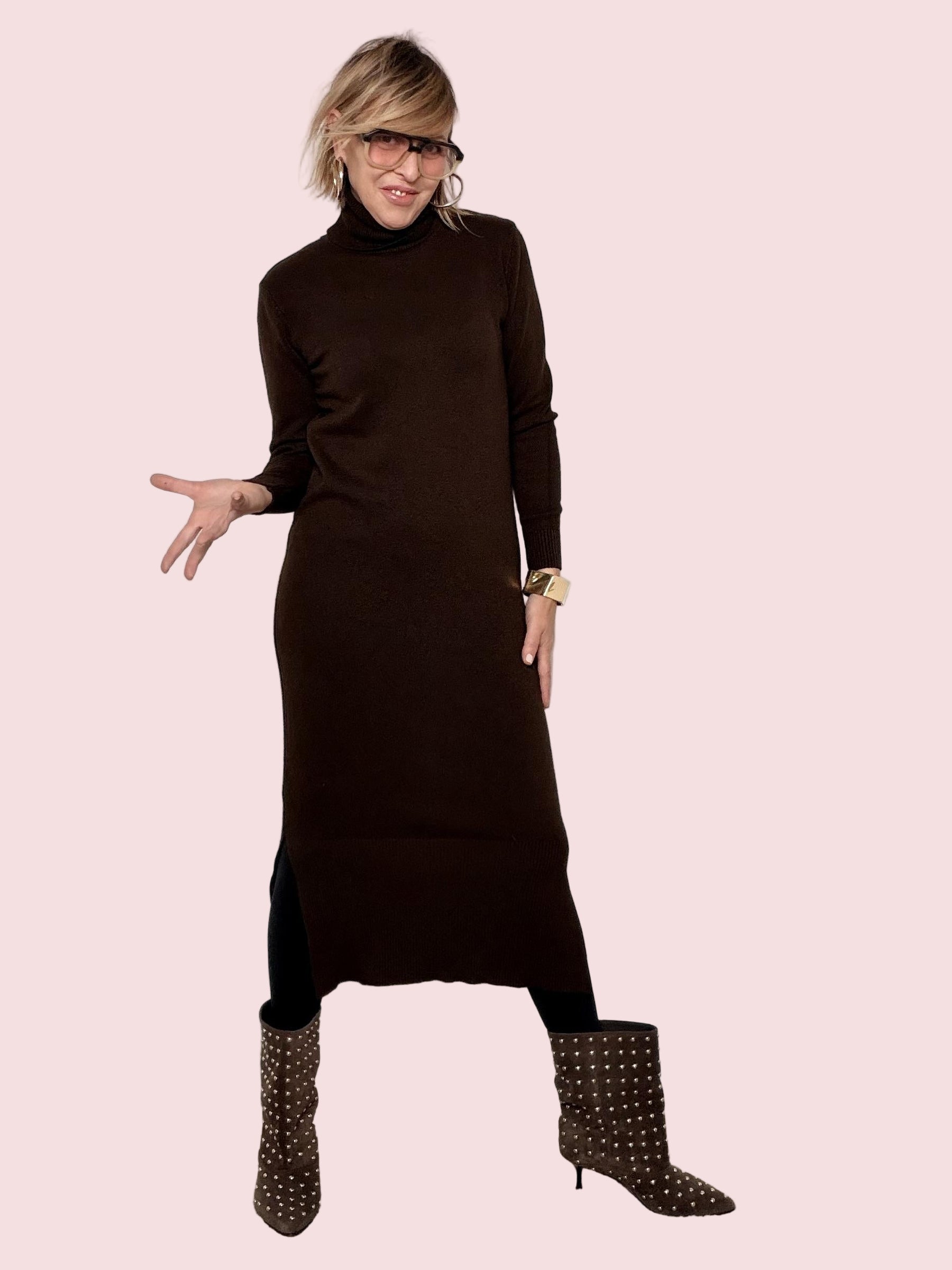 FEMALE - ABITO MAGLIA LUNGO MORO 9064/ MORO FEMALE 