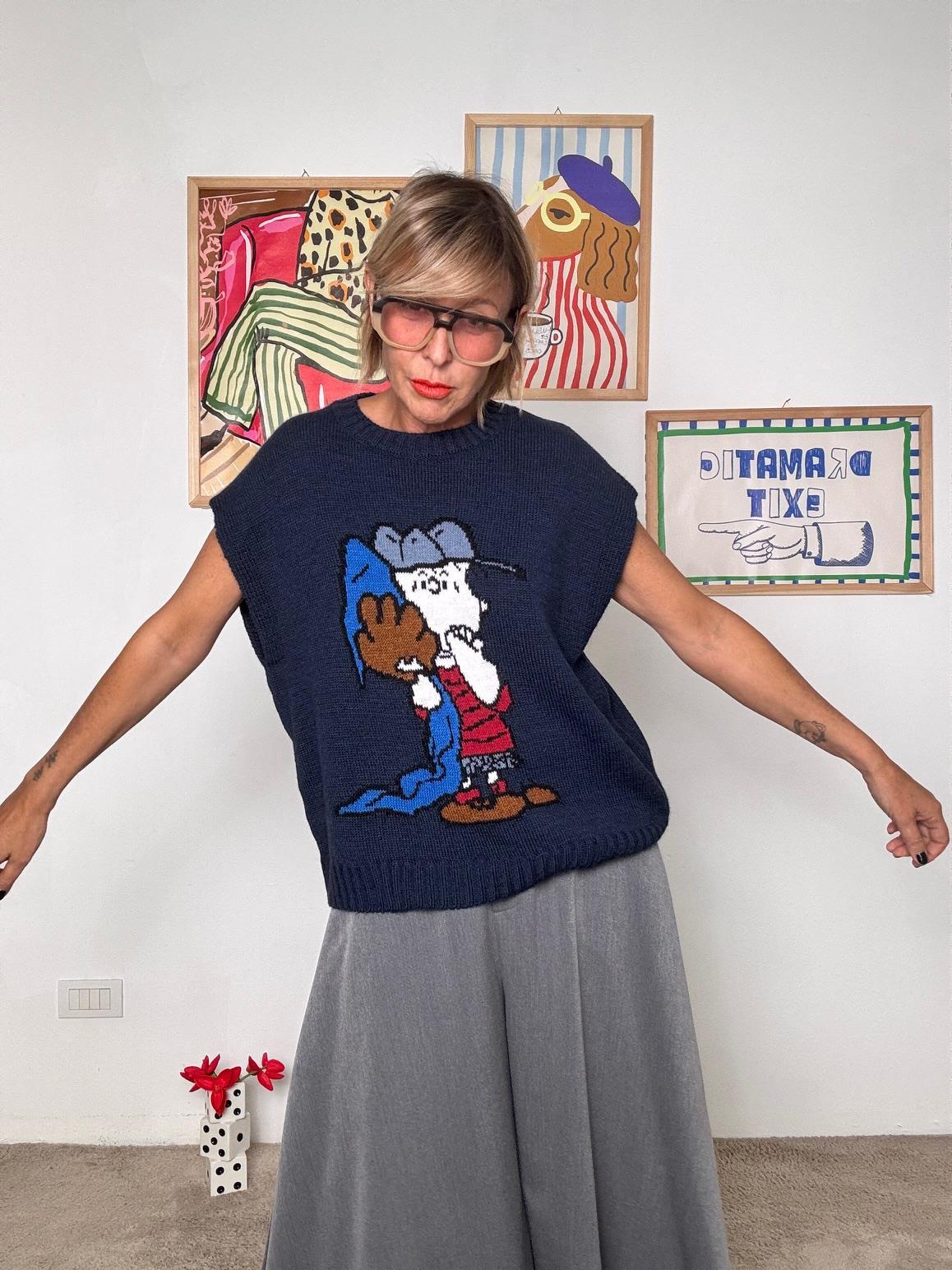 SOUVENIR - Gilet Funny Mood BLU F38P1033/ BLU SOUVENIR 