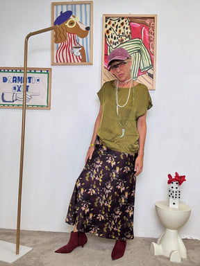 SUSY MIX - GONNA LUNGA FLOREALE  UN FIORE DI STILE G63111GX1184/ VINO SUSY MIX 