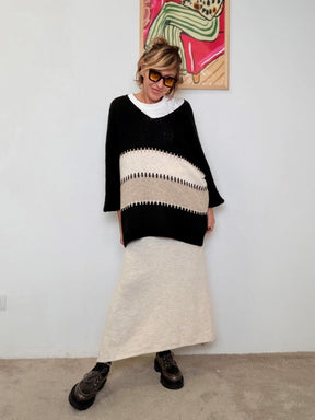 FEMALE - Maglia Over a Fasce Neutre L15M017/ NERO FEMALE 