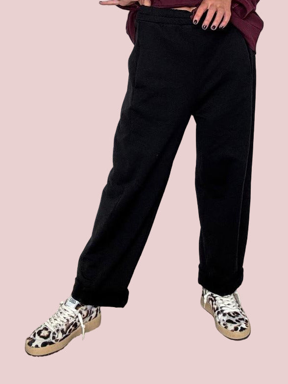 DEJA VU - Pantalone morbido a gamba larga  Comfort e stile a ogni passo NERO A25RU211/ NERO DEJA VU 