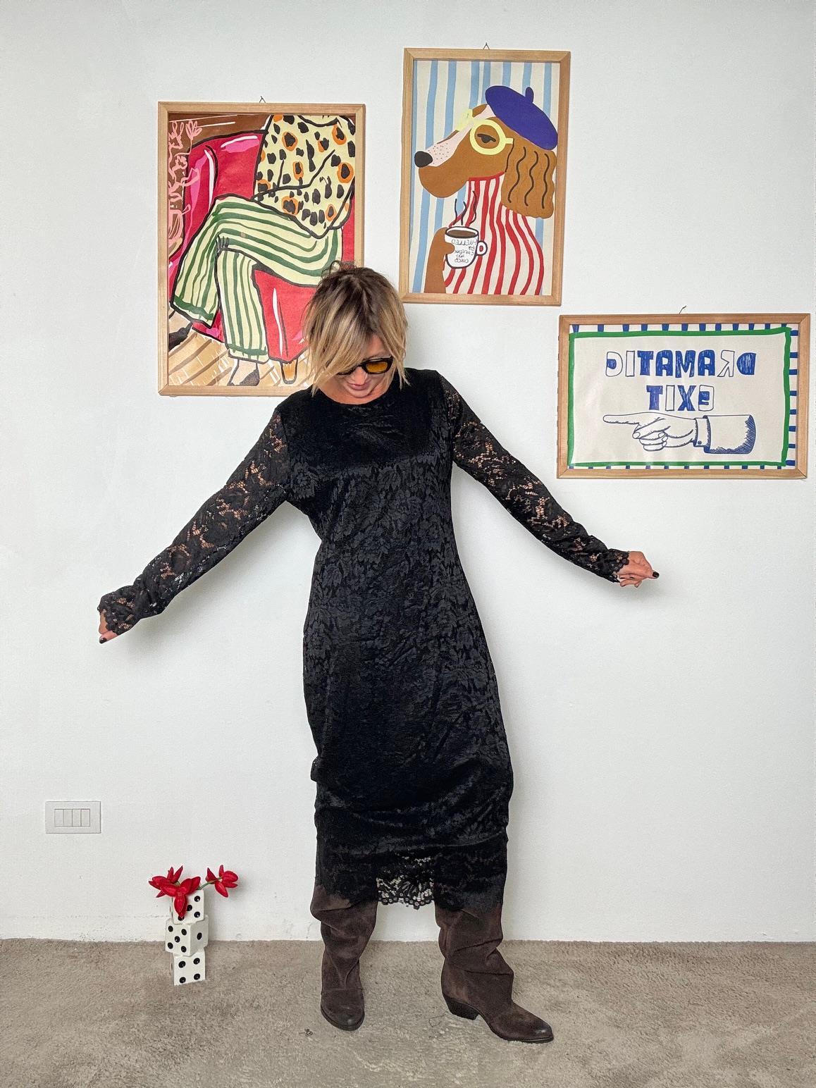 SUSY STAR -ABITO CURVY PIZZO NERO STA109271/ NERO SUSY STAR 