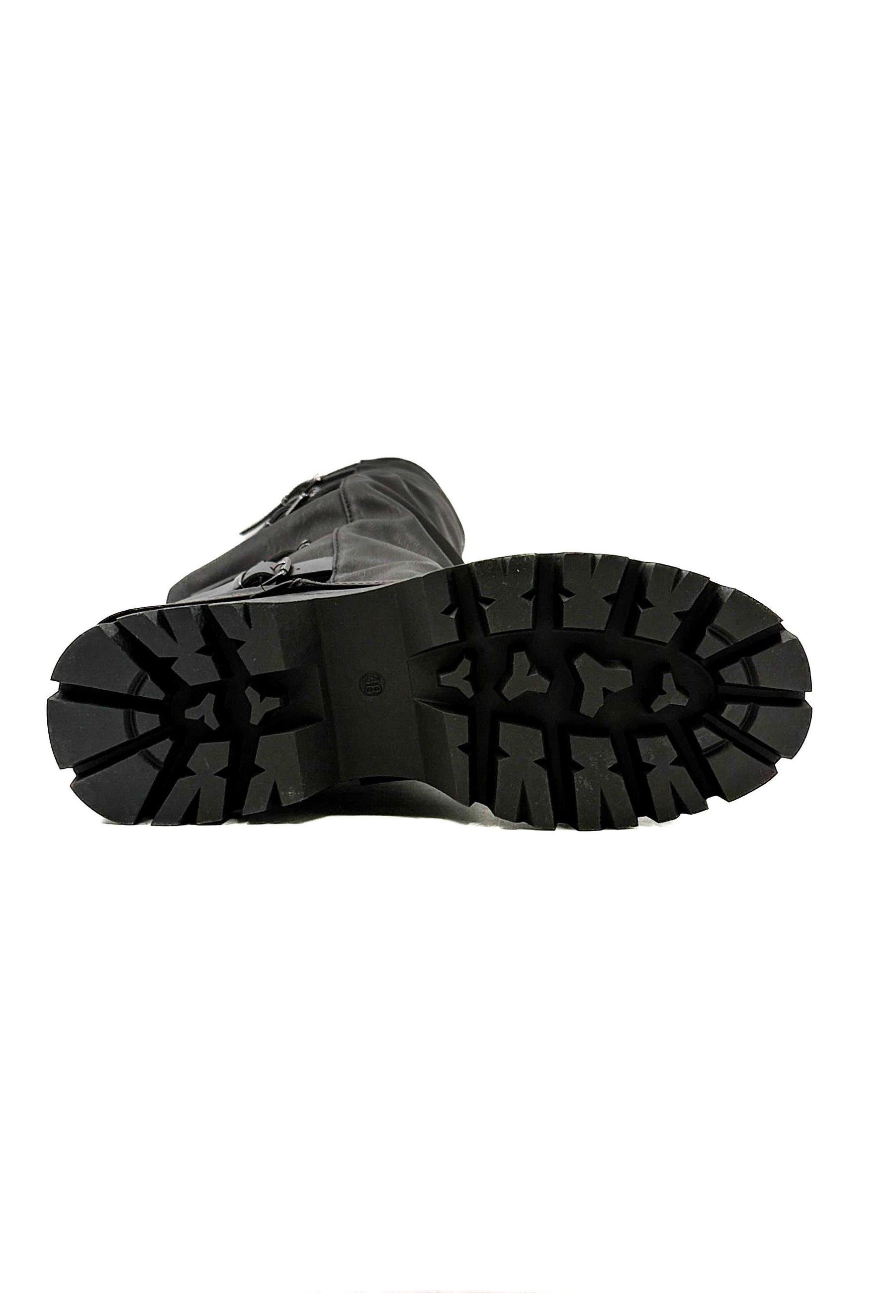 FEMALE - Stivali alti neri con fibbie  Stile grunge urbano nero 7670A/ NERO FEMALE 