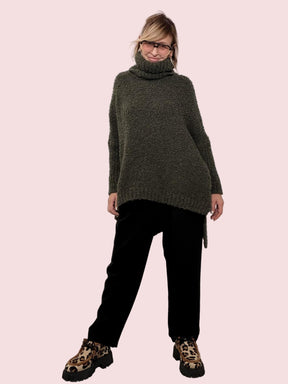 FEMALE - MAXI MAGLIA NUVOLETTA SOFT  il pullover che ti avvolge con leggerezza 9633/ BOSCO FEMALE 