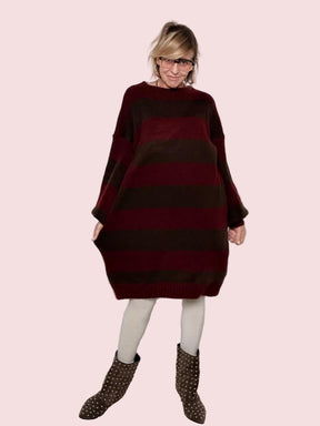 FEMALE - ABITO  MAXI STRIPE COZY VINO 8111/ VINO FEMALE 