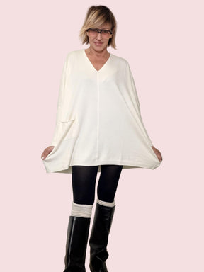 SUSY STAR - Maglia over con tasca CREMA ST78407/ CREMA SUSY STAR 