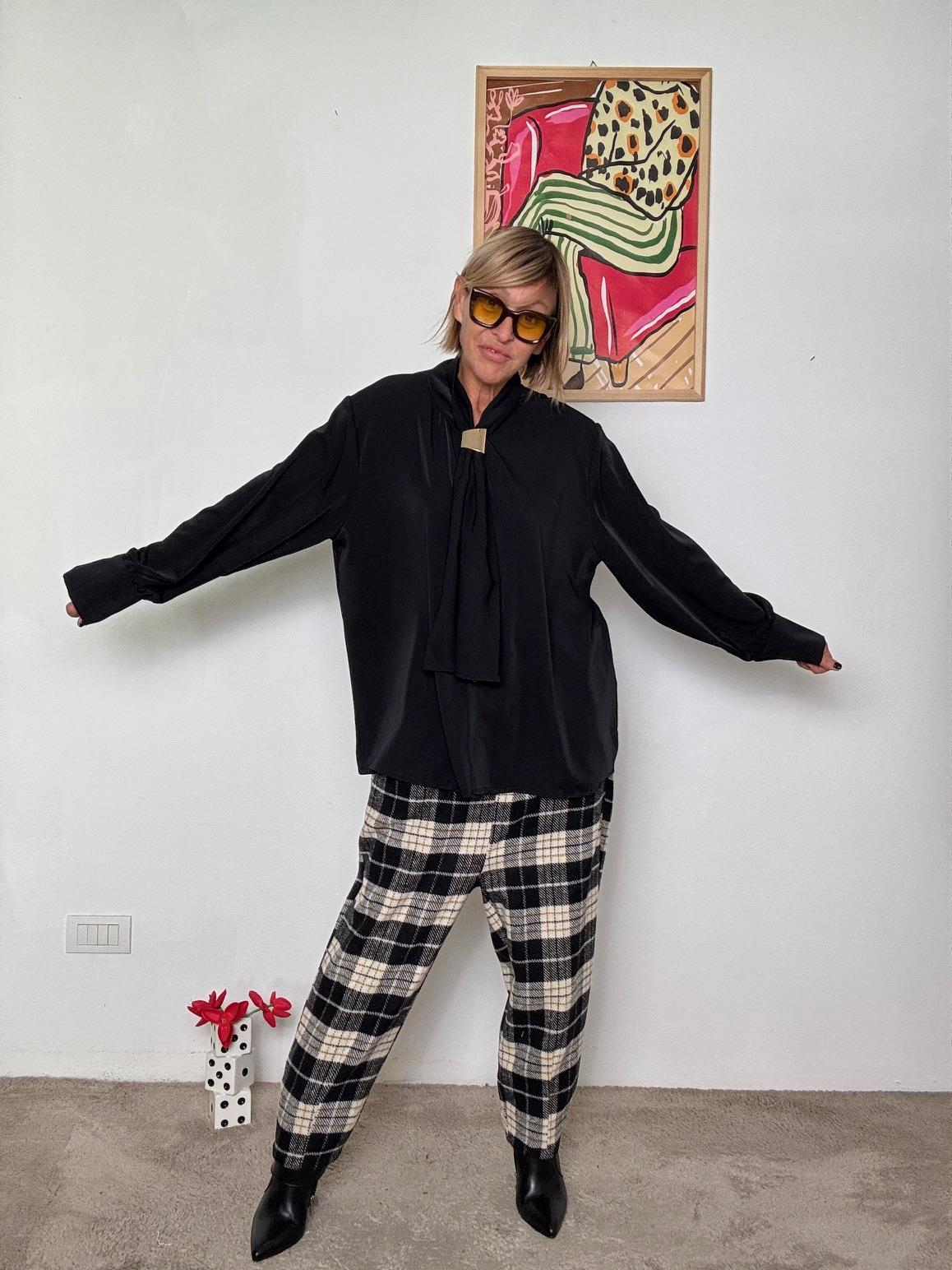 FEMALE -  PANTALONE CHECK BEAT A6670/H8 CHECK NERO FEMALE 