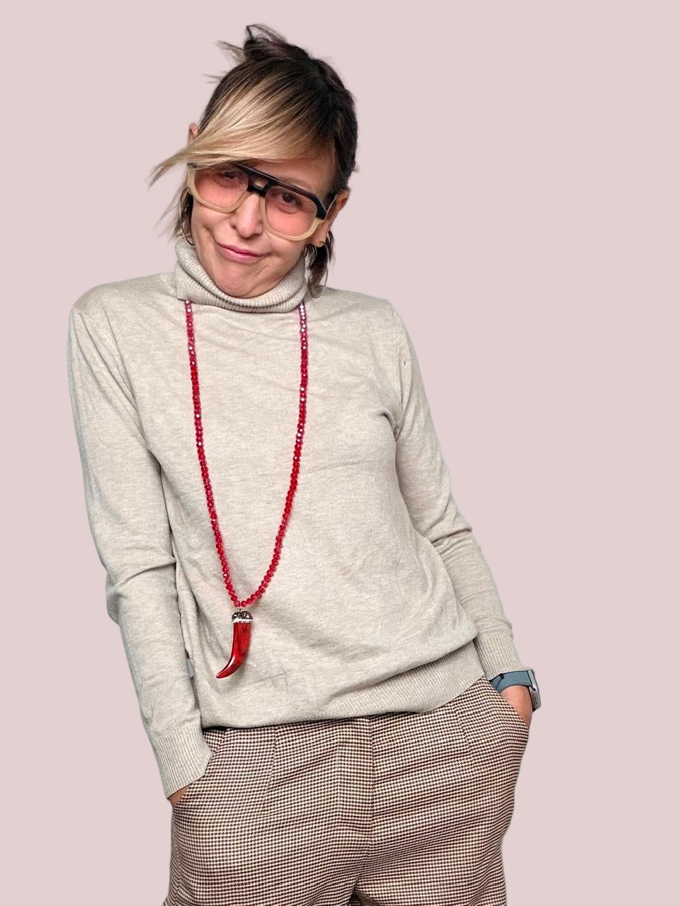 FEMALE - MAGLIA COLLO ALTO BEIGE ZS5328/ BEIGE FEMALE 