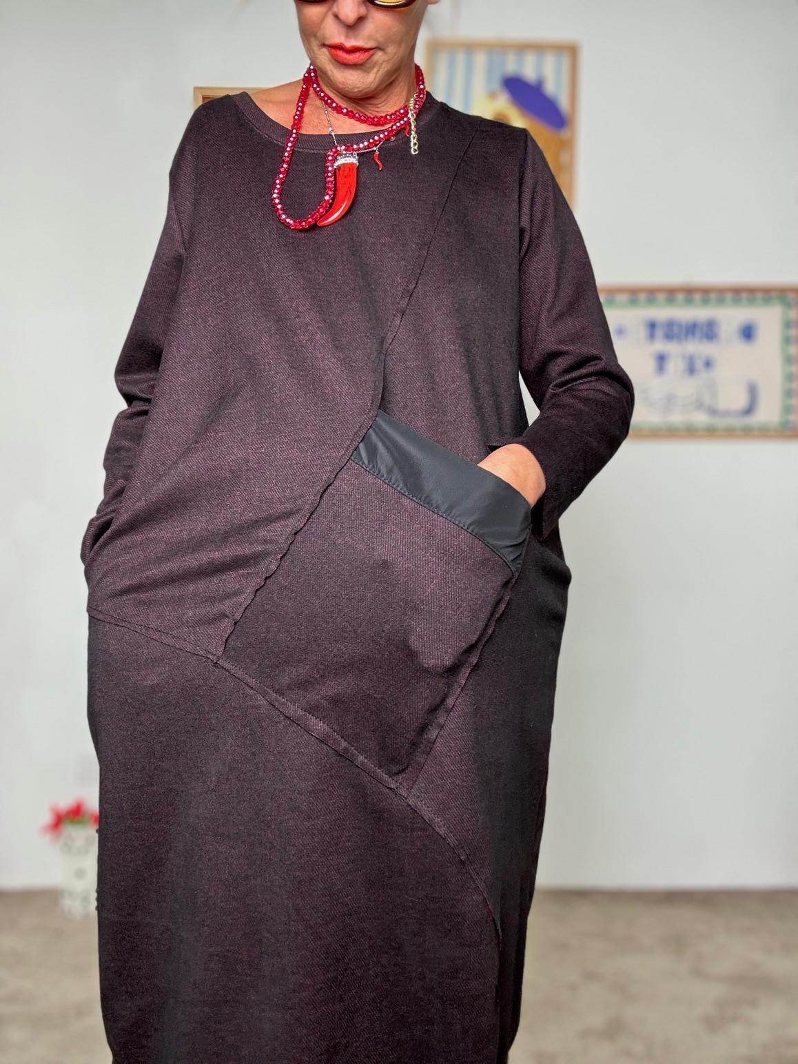 FEMALE - Abito Over con Tasca a Contrasto vino 36582SSXWTH/ VINO FEMALE 