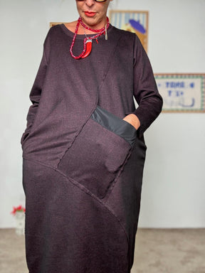 FEMALE - Abito Over con Tasca a Contrasto vino 36582SSXWTH/ VINO FEMALE 