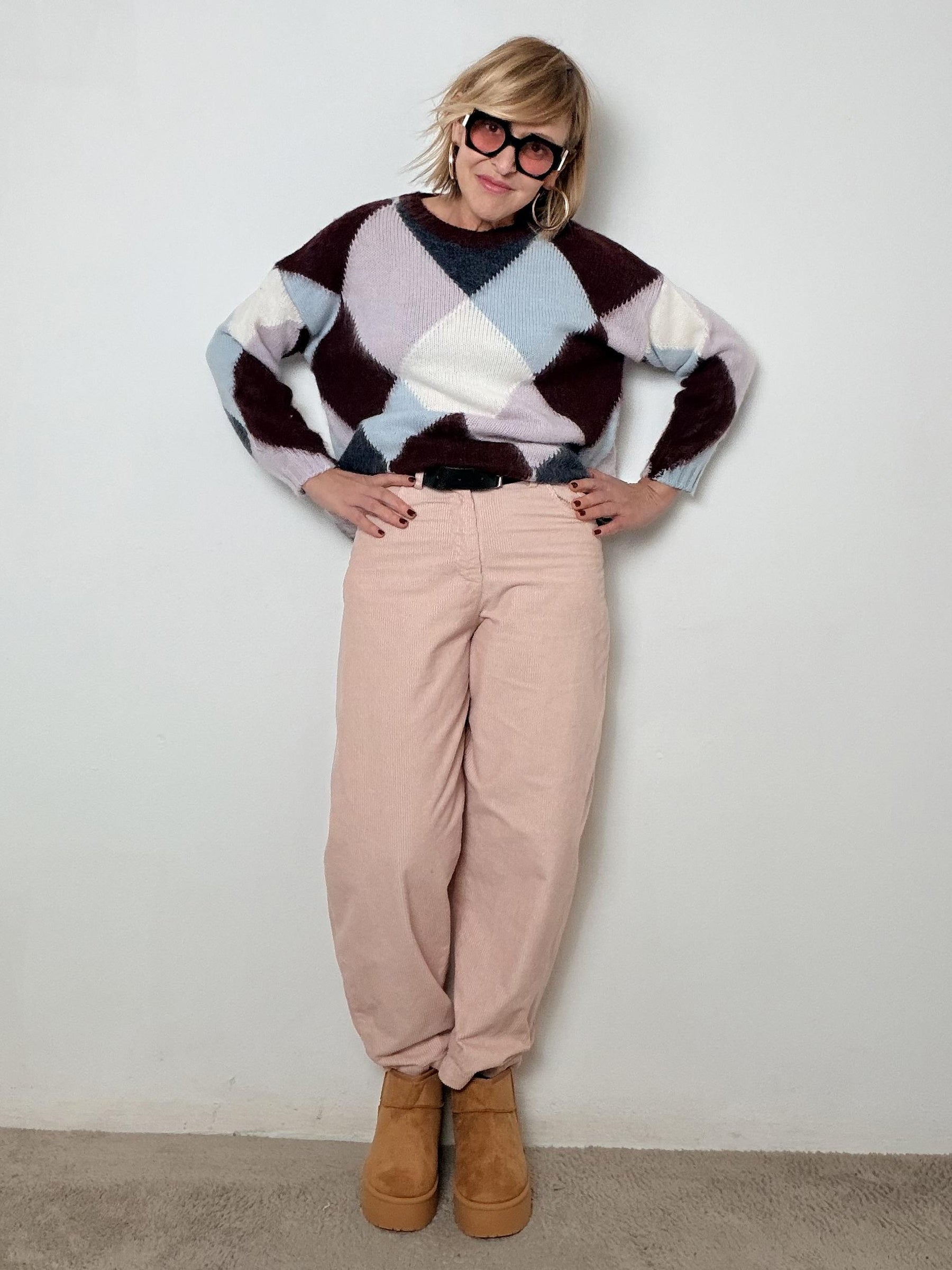 Pantalone Soft Cord Mood ROSA 59452P/ ROSA CIPRIA SUSY MIX 