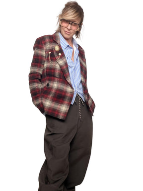 PHILIA LOFT - GIACCA SCOZZESE DOPPIOPETTO  VIBE BRITISH, CARATTERE ITALIANO D01E1088/ ROSSO PHILIA LOFT 