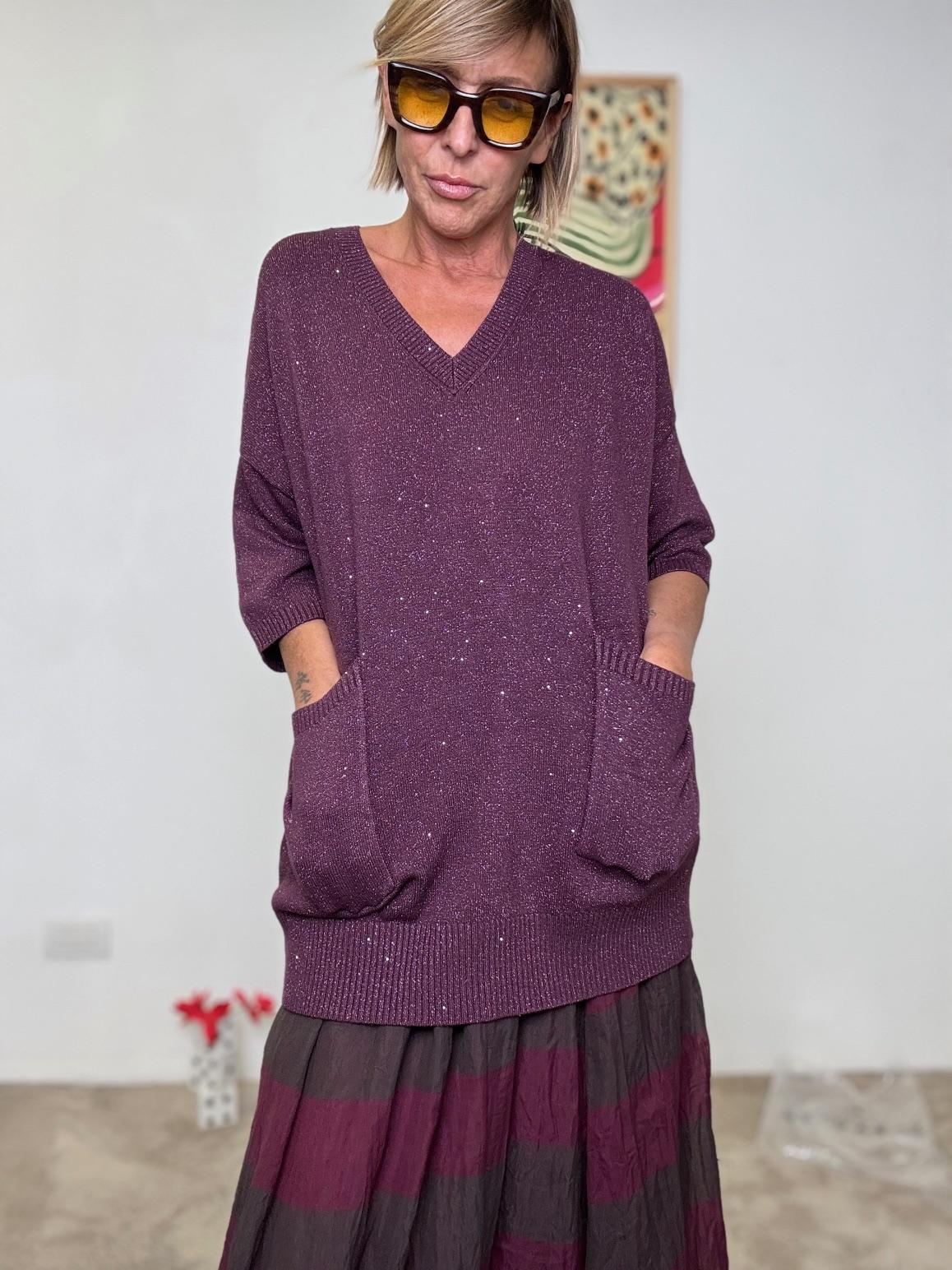 SUSY STAR - MAGLIA Gleam vino STLZ66770/ VINO SUSY STAR 