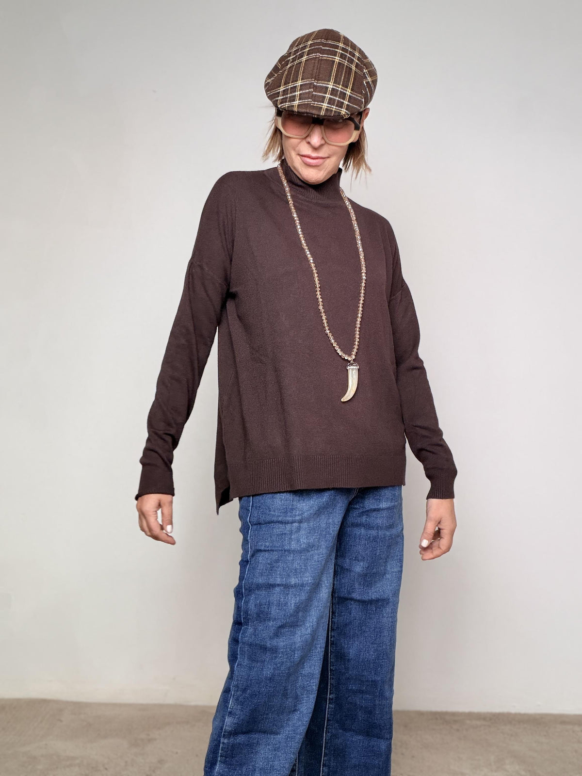 DEJA VU - MAGLIA COLLO IN PIEDI MORO A25IL406/ MORO DEJA VU 