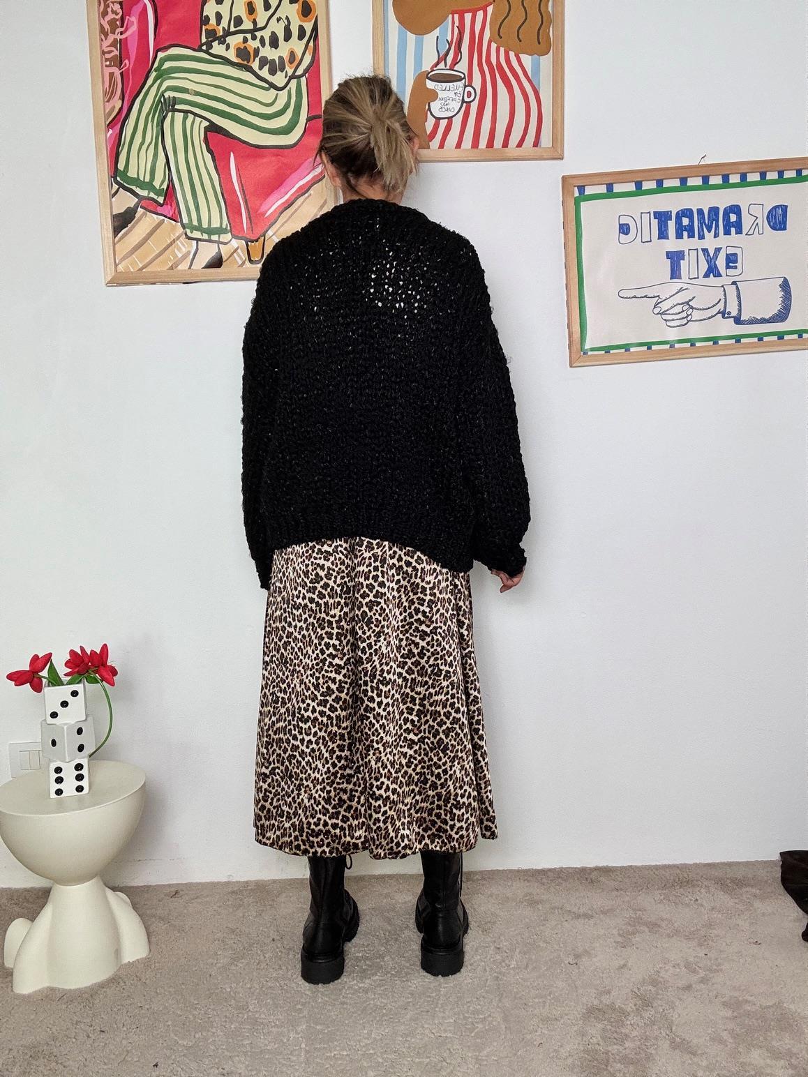 FEMALE - Cardigan Chunky Confetto Ribelle  NERO ZM66001/ NERO FEMALE 