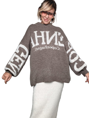 FEMALE - Maglia Copenhagen KMACOP/ TAUPE-PANNA FEMALE 