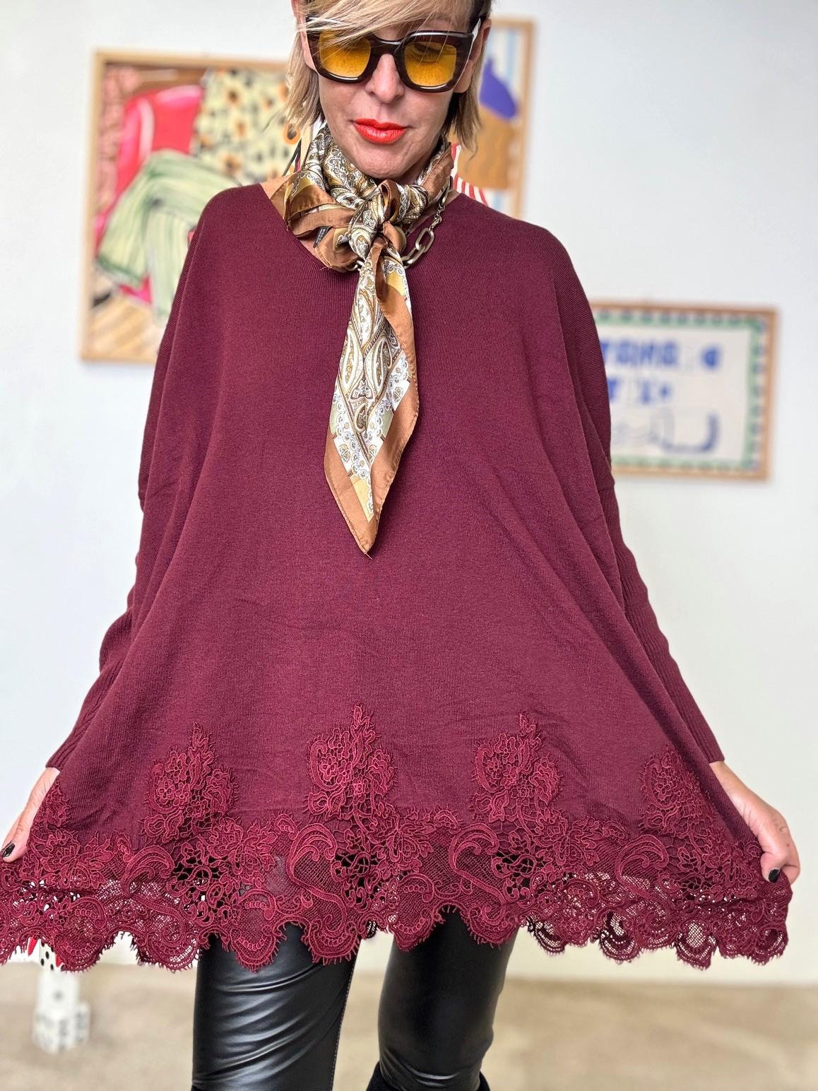 FEMALE -Maglia Wine Lace ZM79053/ VINO FEMALE 