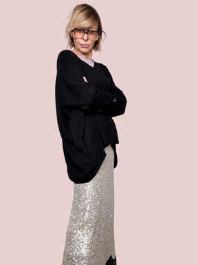 DEJA VU- Maglia donna  oversize e trendy NERO A25IL404/ NERO DEJA VU 