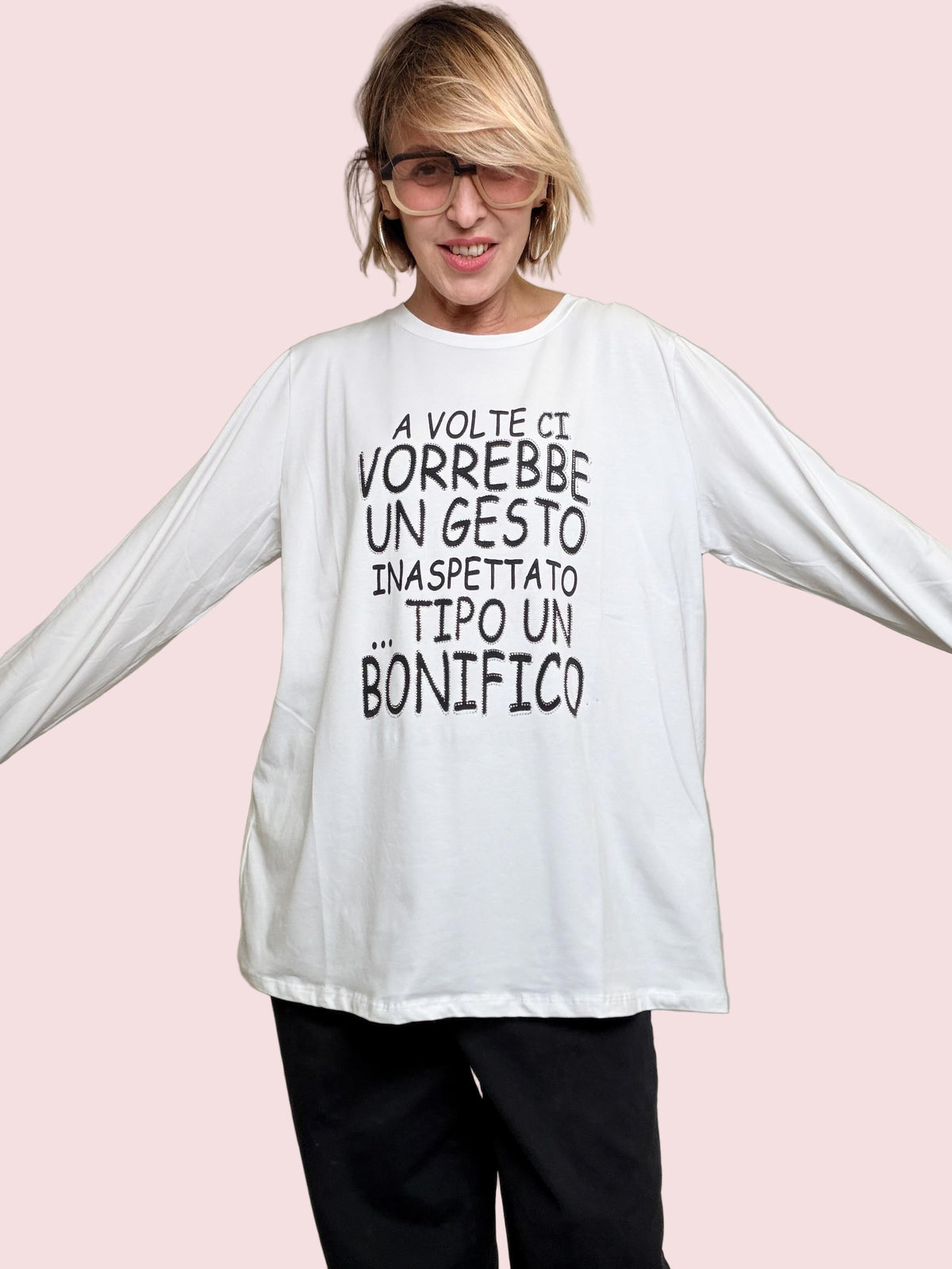 SUSY STAR - T-shirt Bonifico Mood STL14/ BIANCO SUSY STAR 